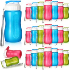 36 Pack 12 oz Kids Plastic Water Bottles Reusable Plastic Sports Water Bottles Wide Mouth Leak Proof Lightweight for Boys Girls Child Toddler to Schoo