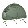 All-in-One Folding Camping Cots for Adults, Elevated Tent with Sleeping Bag, Thick Air Mattress Pad, Portable Single Sleeping Cot Camping Bed