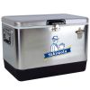 Yakimoto Ice Chest Beverage Beer Cooler Box With Bottle Opener, 51L/54Qt Stainless Steel Portable Insulated Ice Bucket, Sturdy And Leak-proof