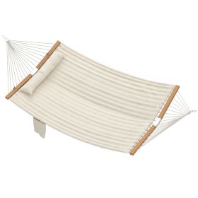 Outdoor Hammock 2-Person, with Pillow & Pad, 440 lbs Capacity, Cream White