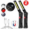 2PCS Magnetic COB LED USB Rechargeable Work Light Portable Flashlight Torch Lamp(Must Provide A Hazardous Materials Shipping Label For Self-pickup By