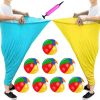11 PCS Granny Pants Yard Game Easter Games Set, Oversized Blue & Yellow Pants With 8 Colorful Bouncy Balls & 1 Air Pump