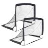 2 Pack Portable Pop Up Soccer Goals Net for Kids Youth Adult Outdoor Backyard Training & Soccer Game