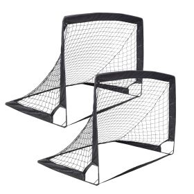 2 Pack Portable Pop Up Soccer Goals Net for Kids Youth Adult Outdoor Backyard Training & Soccer Game