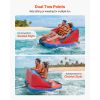 Towable Tubes for Boating, 2-Rider Inflatable Towable Tube for Boat to Pull, 340 lbs Capacity Water Sports Boating Tubes - with Full Nylon Cover