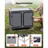 Camping Storage Cabinet, Outdoor Portable Aluminum Lightweight Table, Quick Set-up Compact Kitchen Cook Station, with 6 Shelves and Carry Bag