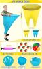 11 PCS Granny Pants Yard Game Easter Games Set, Oversized Blue & Yellow Pants With 8 Colorful Bouncy Balls & 1 Air Pump