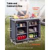 Camping Storage Cabinet, Outdoor Portable Aluminum Lightweight Table, Quick Set-up Compact Kitchen Cook Station, with 6 Shelves and Carry Bag