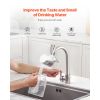 Faucet Mount Water Filter, Horizontal Water Purifier for Sink Tap, Carbon Fiber Filter, Removes Chlorine Lead with 3 Filters