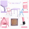 Kids PicnicTableand 2 Chairs Set, FoldableTablefor Backyard, Camping and Crafts, Pastel