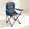 2 Pack Heavy Duty Folding Camping Chairs 330 LBS Capacity, 600D Oxford Padded Portable Outdoor Lawn Chairs with Cup Holder & Carry Bag - Navy
