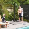 9.2 Gallon Slolar Heated Outdoor Shower with 2 Free-Rotating Shower Heads & Foot Showers for Poolside Beach Spa, 7.1ft