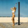 Outdoor Solar Heated Shower 9.2 Gallon with Rotating Head Black for Pool Patio