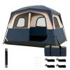 6-Person Family Camping Tent Easy Setup Cabin Style with Top Rainfly And Mesh Windows for Comfortable Outdoor Stay