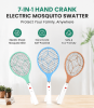 Hand Crank Self-Powered Insect Swatter, 3 Colors Manual Charging Electric Fly Swatter