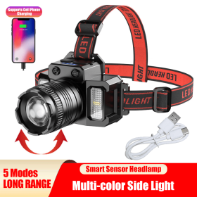 Super Bright LED Headlamp Flashlight USB Rechargeable Headlight Waterproof Lamp(Free shipping via DHL Ground/FedEx Ground; can't ship via USPS self-pi (Quantity: 1 set)