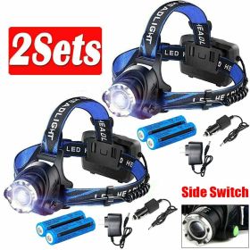 Rechargeabl LED Headlight Headlamp Head Torch Flashlight Work Light Camping Lamp(Must Provide A Hazardous Materials Shipping Label For Self-pickup By (Quantity: 2 sets)