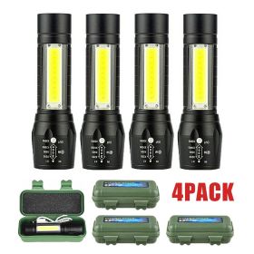 2Set USB Rechargeable COB LED Flashlight Zoomable Torch Light Lamp Camping Portable(Must Provide A Hazardous Materials Shipping Label For Self-pickup (Quantity: 4 sets)