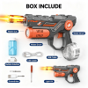 2-in-1 Electric Bubble & Water Gun Toy, Flame Light Effect, USB Rechargeable Large Capacity Water Drum, Summer Outdoor Fighting Toy for Kids Boys