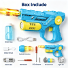 2-in-1 Electric Bubble & Water Gun Toy, Flame Light Effect, USB Rechargeable Large Capacity Water Drum, Summer Outdoor Fighting Toy for Kids Boys