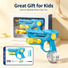 2-in-1 Electric Bubble & Water Gun Toy, Flame Light Effect, USB Rechargeable Large Capacity Water Drum, Summer Outdoor Fighting Toy for Kids Boys