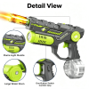 2-in-1 Electric Bubble & Water Gun Toy, Flame Light Effect, USB Rechargeable Large Capacity Water Drum, Summer Outdoor Fighting Toy for Kids Boys