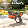 2-in-1 Electric Bubble & Water Gun Toy, Flame Light Effect, USB Rechargeable Large Capacity Water Drum, Summer Outdoor Fighting Toy for Kids Boys