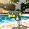 2-in-1 Electric Bubble & Water Gun Toy, Flame Light Effect, USB Rechargeable Large Capacity Water Drum, Summer Outdoor Fighting Toy for Kids Boys